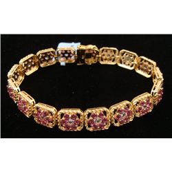 2.41 Carat Sapphire Barclet 16.90g 925 Silve Gold-Toned