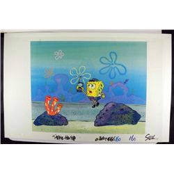Orig SpongeBob Production Cel & Background Monitor Run