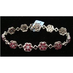 1.56 Carat White Sapphire Bracelet 12.40g 925 Silver