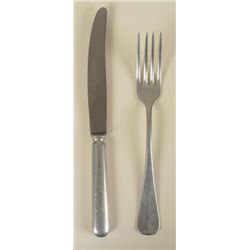 2 Pc WWII Nazi German Vermact Army Cutlery Knife, Fork