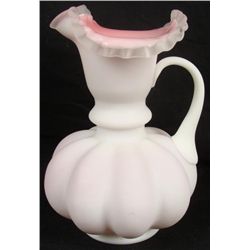 Fenton Glass Peach Melon Crest Pitcher 9"