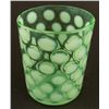 Image 3 : 7 Pc Fenton Green Vaseline Opalescent Pitcher Set Signd
