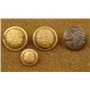 Image 1 : 4 Iowa State Original Post Civil War Military Buttons