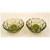 2 Fenton Glass Green Cabbage Rose Candle Stick Holders