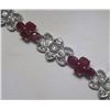 Image 2 : 7.31 CT Ruby & .20 CT Diamonds 14K White Gold Bracelet