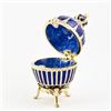 Image 1 : Blue Enamel Ribbed Faberge Egg
