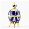 Image 2 : Blue Enamel Ribbed Faberge Egg