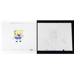 SpongeBob Original Big Production Cel w/ Drawing