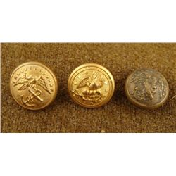 3 Civil War Naval Original Gilt Buttons Horstmann Bros