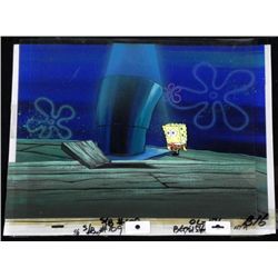 Orig SpongeBob 6 Layer Animation Cel & Background-Hatch