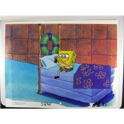 Orig SpongeBob Production Cel & Background -Shoes On