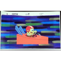 Orig SpongeBob Animation Cel & Background Drivers Lic