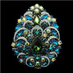 Gigantic 5 inch Swarovski Crystal multicolor Filigree D