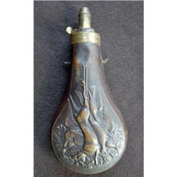 Powder Flask depicting Captured Game Scene