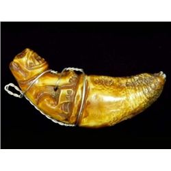 Handcarved Lions Tooth King of the Jungle Amulet