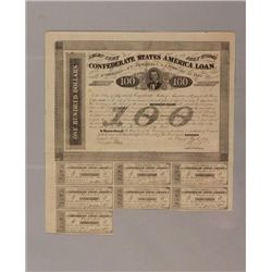1863 One hundred dollar eight percent CSA loan certific