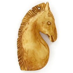 Carved Ox Bone Horse Pendant (JEW-3840)