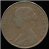 Image 1 : 1861 British Victoria Halfpenny XF/VF No Drapery (COI-7248)