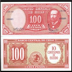 1960 Chile 100 Pesos Note Crisp Unc (CUR-06450)
