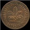 1950J Germany 1pf AU+ ERROR (COI-9964)