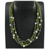 Image 1 : 550twc Peridot Pearl Bead Necklace (JEW-3646)