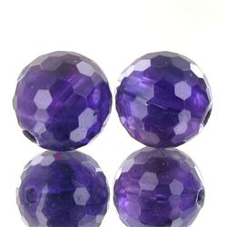 13.5ct Faceted Uruguay Purple Amethyst Round Bead Parcel (GEM-47180)