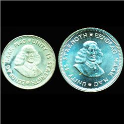 1961 S Africa 2.5c/5c Silver Pair MS66+ (COI-10322)