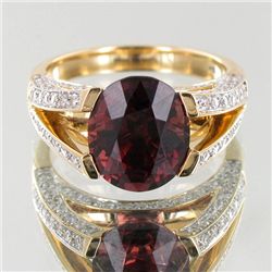 5.47ct Pink Red Spinel Diamond 14k Ring (JEW-3790)
