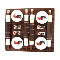 Bamboo Placemat Chopstick Shshi Set (DEC-483)