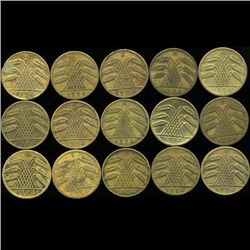 1924D/E/G/J Germany 10pf VF/AU 15Pcs (COI-9866)