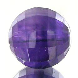 11.92ct Faceted Uruguay Purple Amethyst Round Bead (GEM-47975)