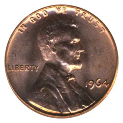 1964 US Lincoln Cent Coin MS65 Red (COI-4259)