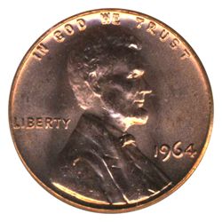 1964 US Lincoln Cent Coin MS65 Red (COI-4259)