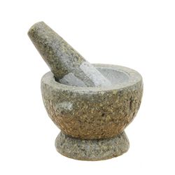 Handcarved Granite Mortar & Pestle (DEC-219)