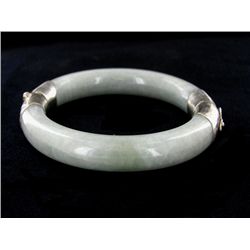 320ct Top Green Jade Silver Bracelet (JEW-3828)