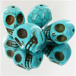 106.6ct Howlite Skull Beads (GEM-46966)