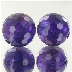 13.25ct Faceted Uruguay Purple Amethyst Round Bead Parcel (GEM-48377)