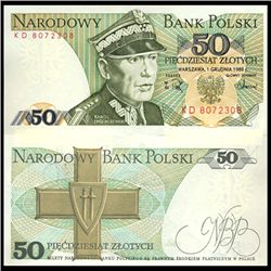 1986 Poland 50 Zlotych Crisp Unc Note (CUR-06151)