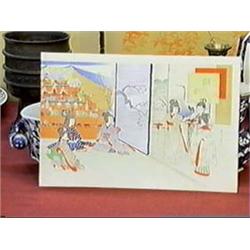 Antique Japanese woodblock print by Shuntei M