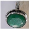 Image 1 : Natural 20.80 ctw Emerald Oval Ring .925 Sterling