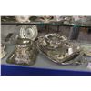 Image 1 : ASSORTED SILVER PLATED SERVING DISHES - 4 TRAYS,