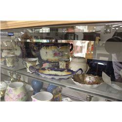 CERAMIC SERVING BOWL WITH SAUCER & 2 CUPS,