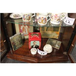 ASSORTED ROYAL FAMILY COLLECTIBLES WITH TEA TIN &