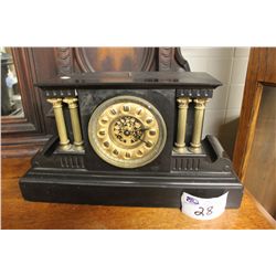 MANTEL CLOCK - ANTIQUE  WITH  GOLD & BLACK