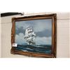 Image 1 : PAINTING OF A TALL SHIP BY J. DIN