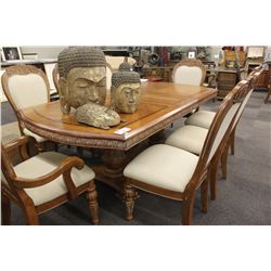 DINING ROOM TABLE & 6 CHAIRS, 2 ARMCHAIRS & 2