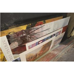 ASSORTMENT OF LARGE UNFRAMED PRINTS