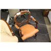 Image 1 : ORANGE CUSHIONED DECORATIVE LEATHER CHAIR