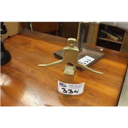 SMALL BRASS SCULPTURE - GYMNIST ON BALANCE BEAM