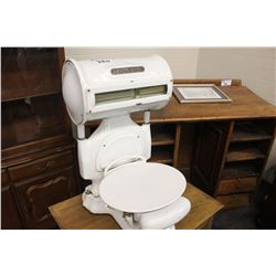 VINTAGE TOLEDO WEIGH SCALE, WHITE PORCELAIN
